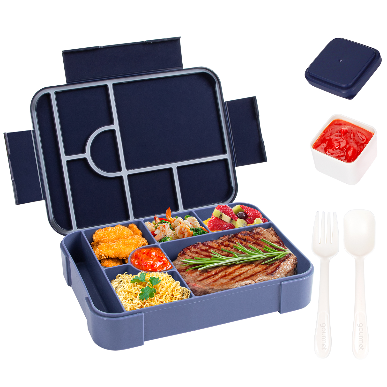 Food Storage Dividers - Large Capacity Bento Lunch Box for