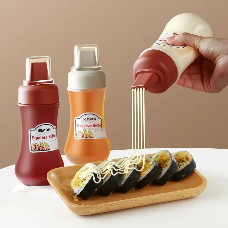 Salad Dressing Bottle - Porous Squeeze Sauce Bottle,350ML Tomato Honey
