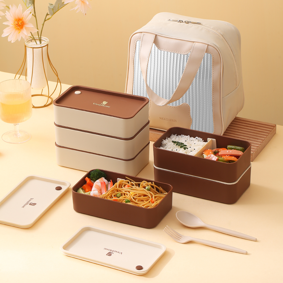 Food Storage Safety - WORTHBUY Portable Sealed Plastic Bento Lunch