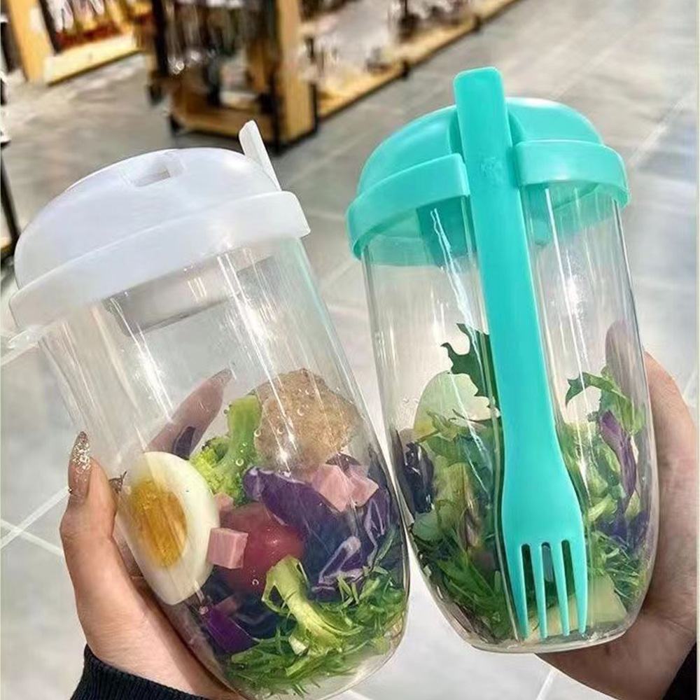 Salad Dressing Bottle - 1PC White/Green Portable Bottle Salad Shaker