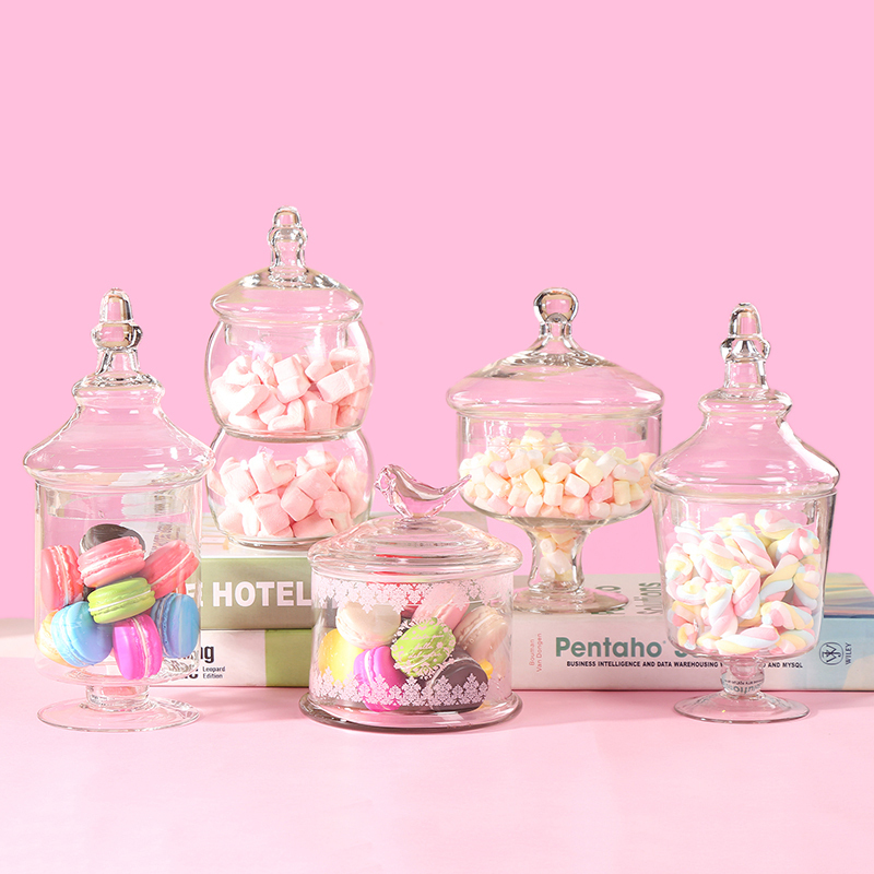 Food Storage Lidl - Glass Candy Jar Transparent with Lid