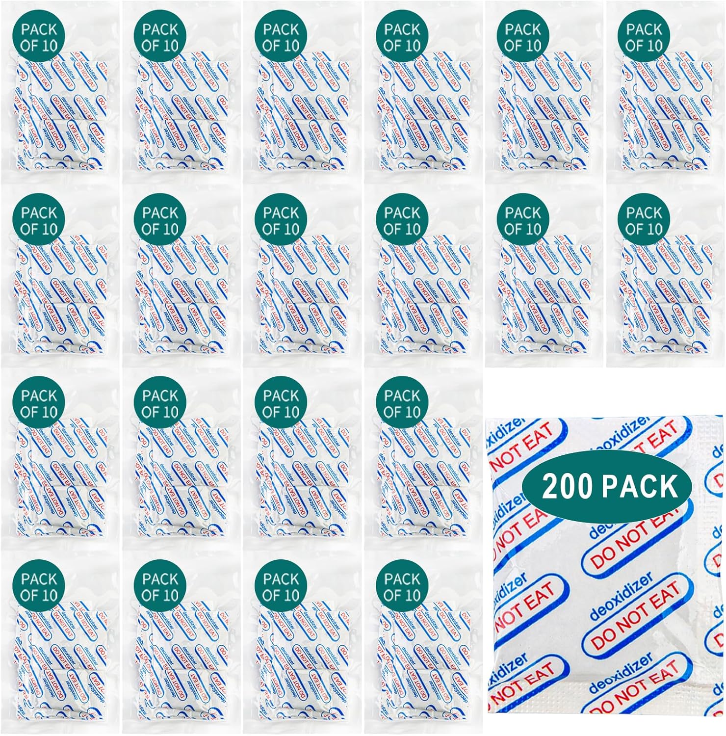 Food Storage Oxygen Absorbers - 200 Packs 500CC Food Grade Oxygen