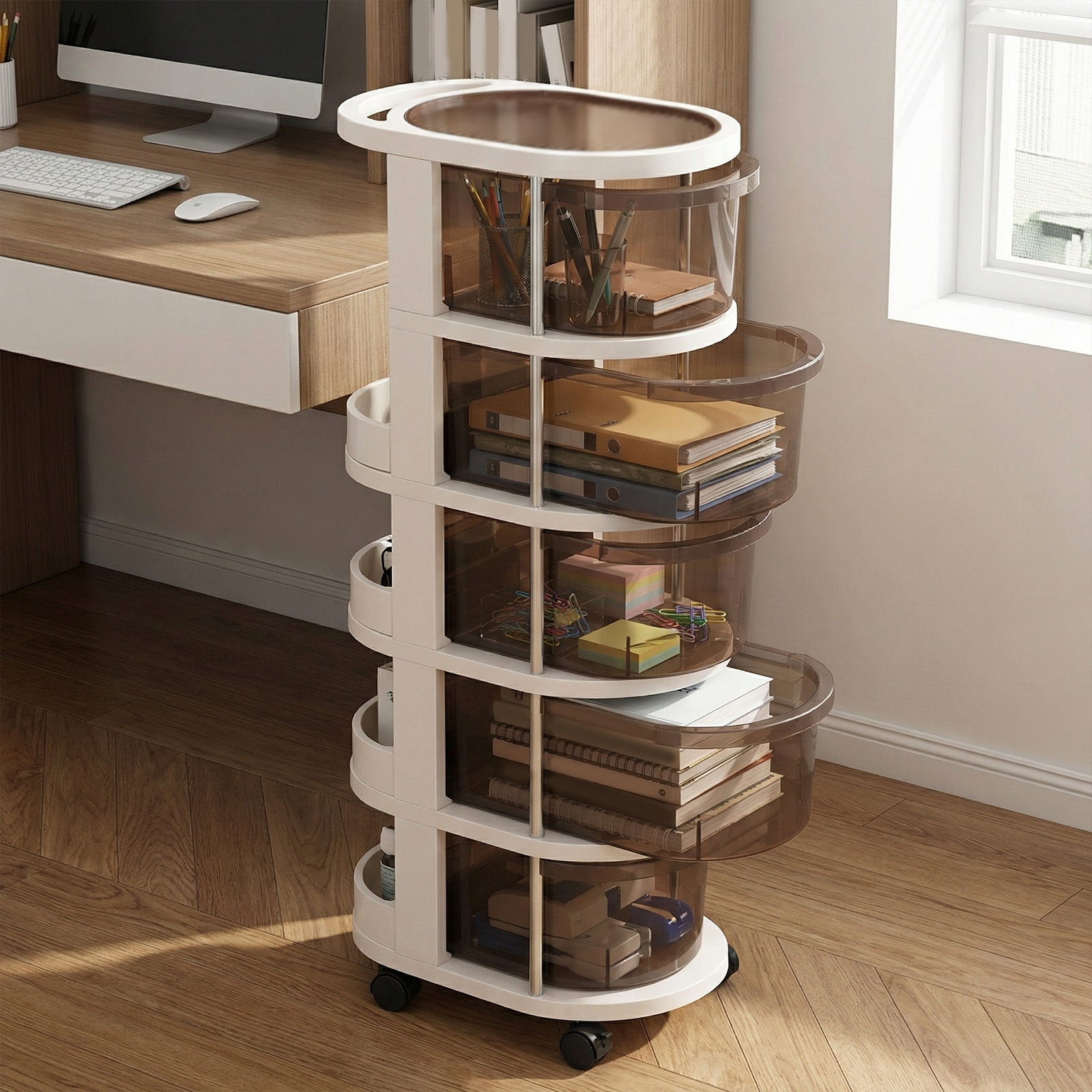 Food Storage In Cabinets - 3/4/5-Layers Drawer Style Snack Organizer Cart