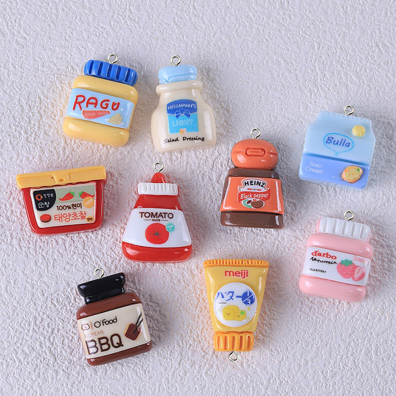 Salad Dressing Bottle - 10Pcs Simulation Strawberry Jam Cans Ketchup