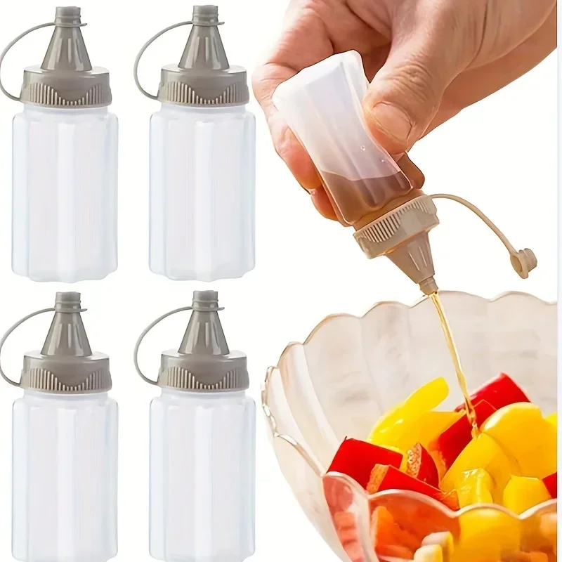 Salad Dressing Bottle - 4Pcs/Set Mini Squeeze Bottles Ketchup Condiment