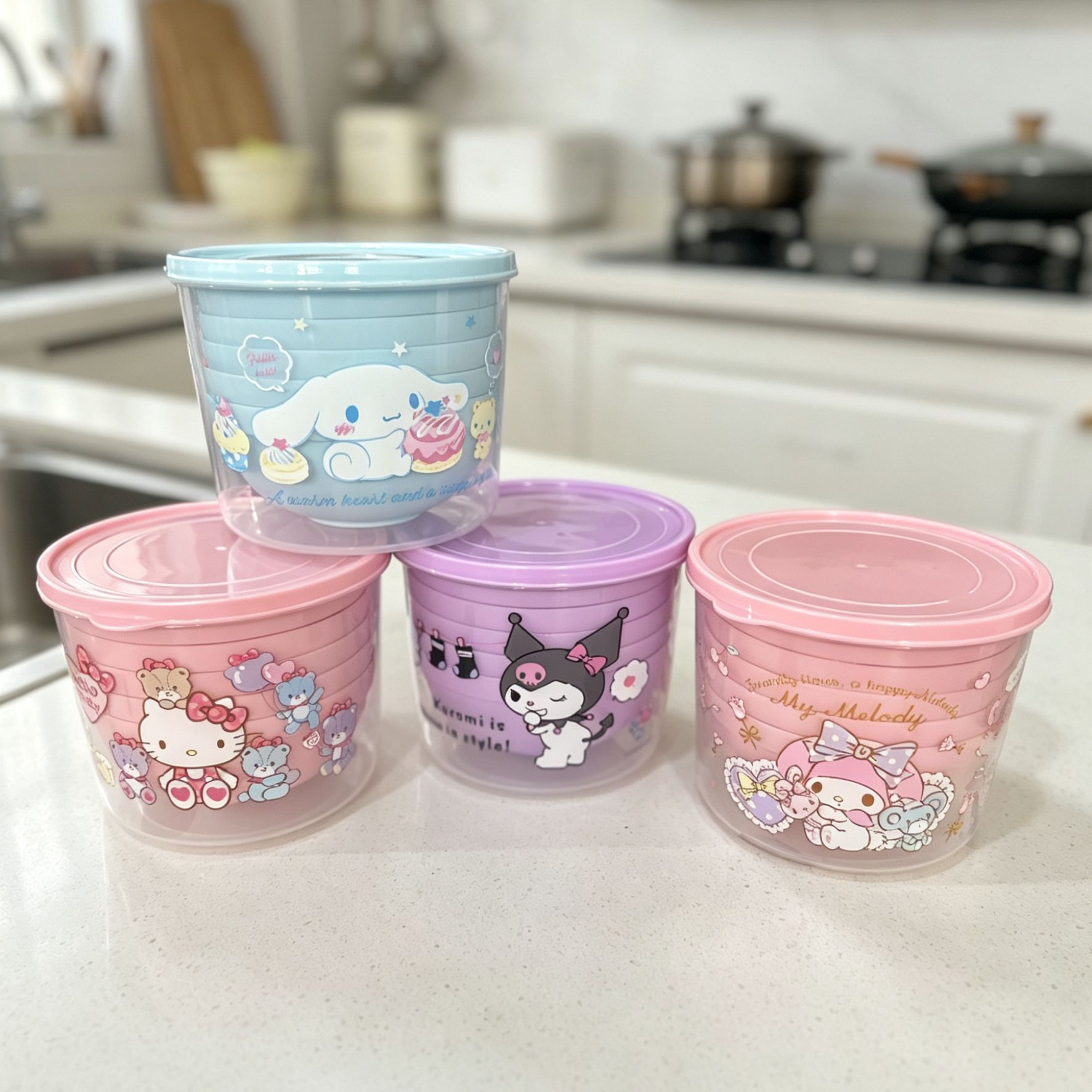 Food Storage Dividers - Anime Sanrio Round Hello Kitty Food