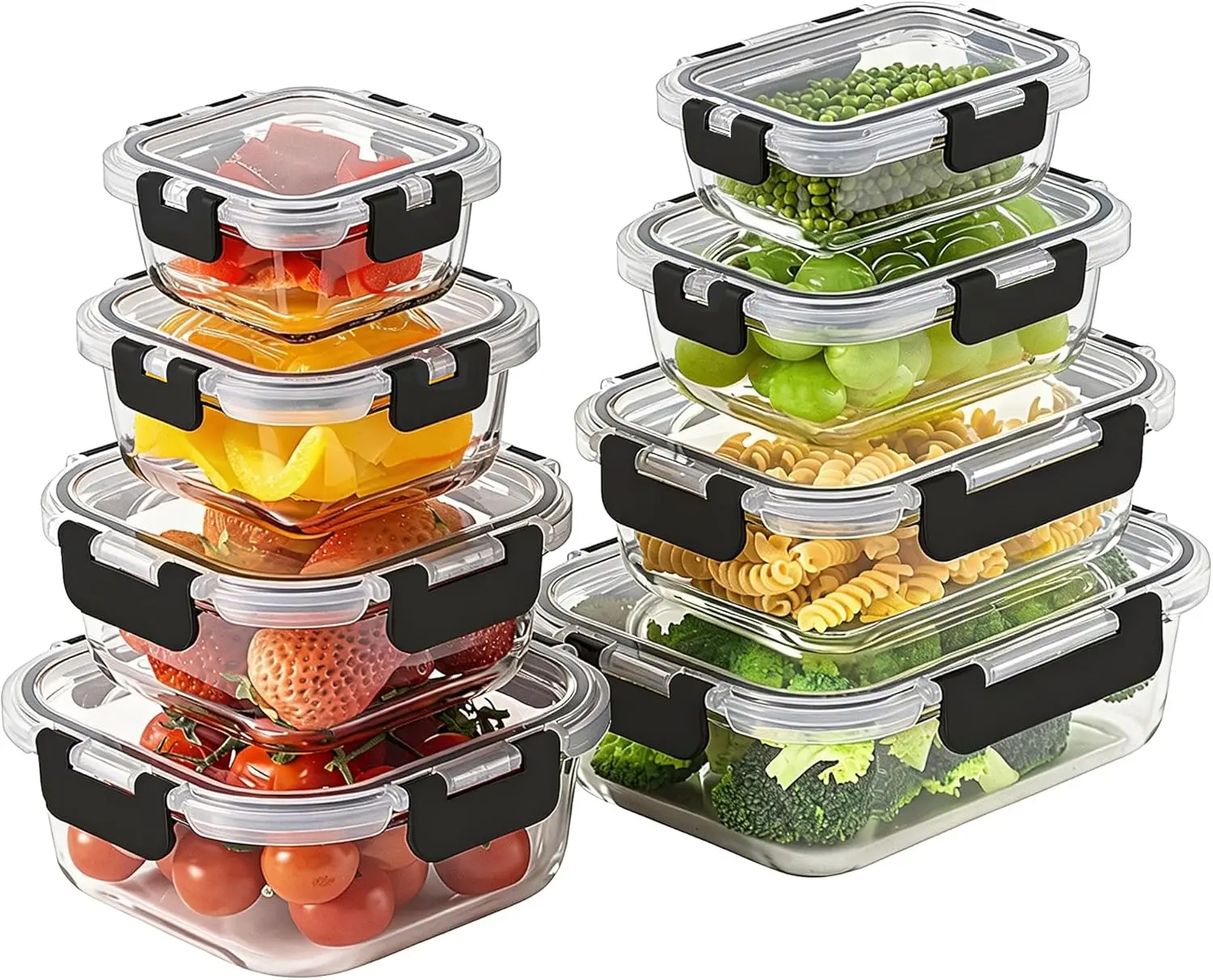 Lock And Lock Food Storage - 8 Pack Borosilicate Glass Food Storage