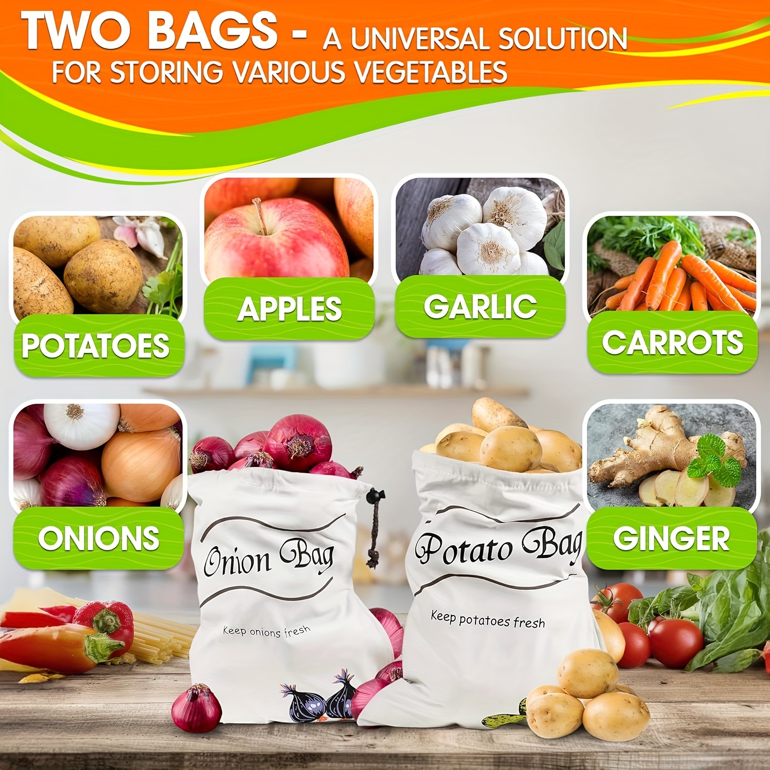 2pcs Reusable Vegetable Storag – Food Storage In Roots recenzja i cena