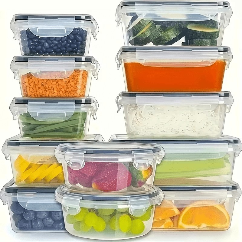 6-Piece Plastic Food Storage C – Food Storage Stackable Containers recenzja i cena