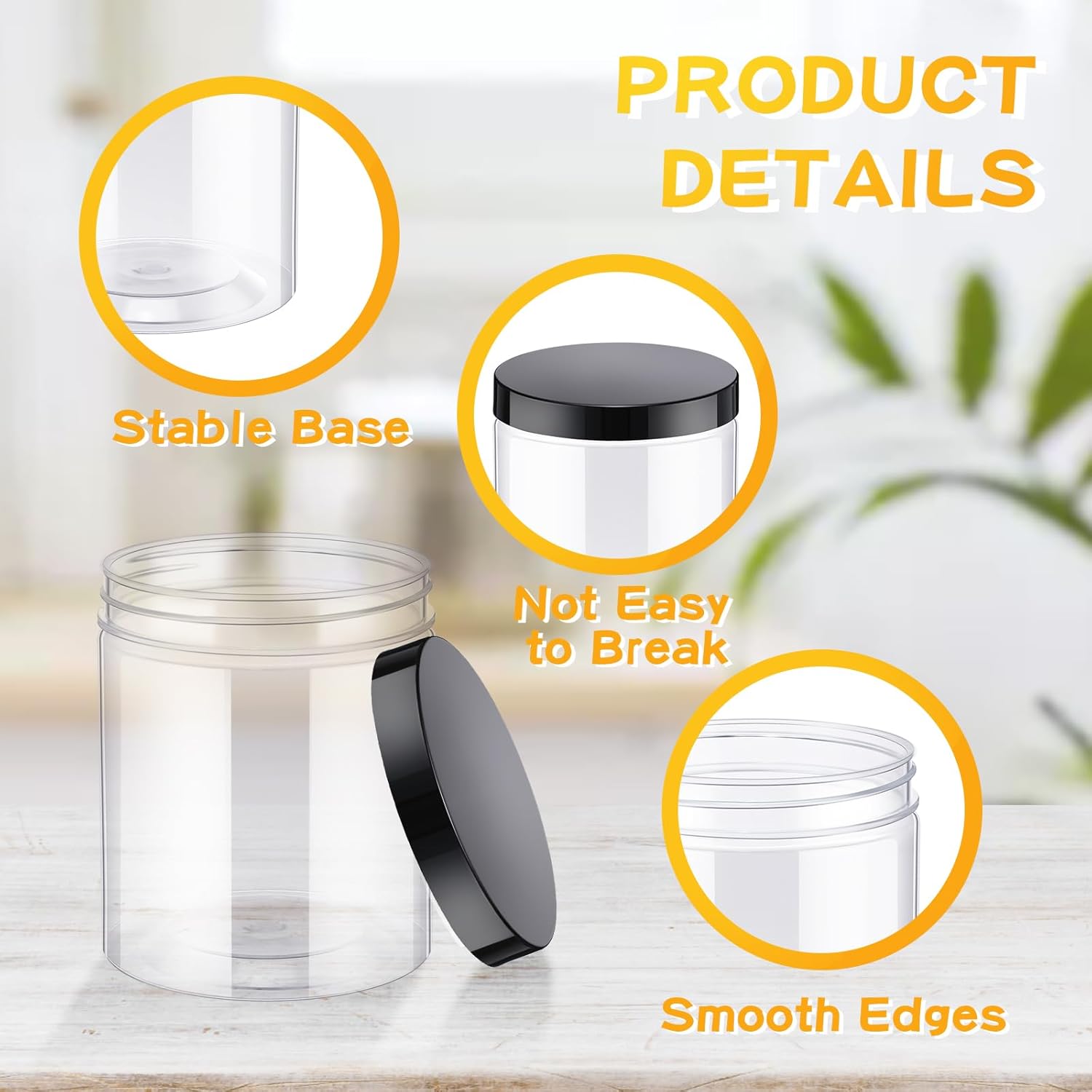 24 Pcs 16oz Plastic Jars with  – Food Storage Containers Glass recenzja i cena