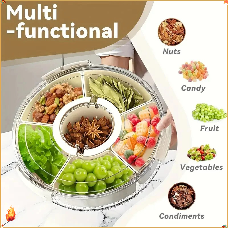 Divided Rotating Serving Tray  – Food Storage Dividers recenzja i cena