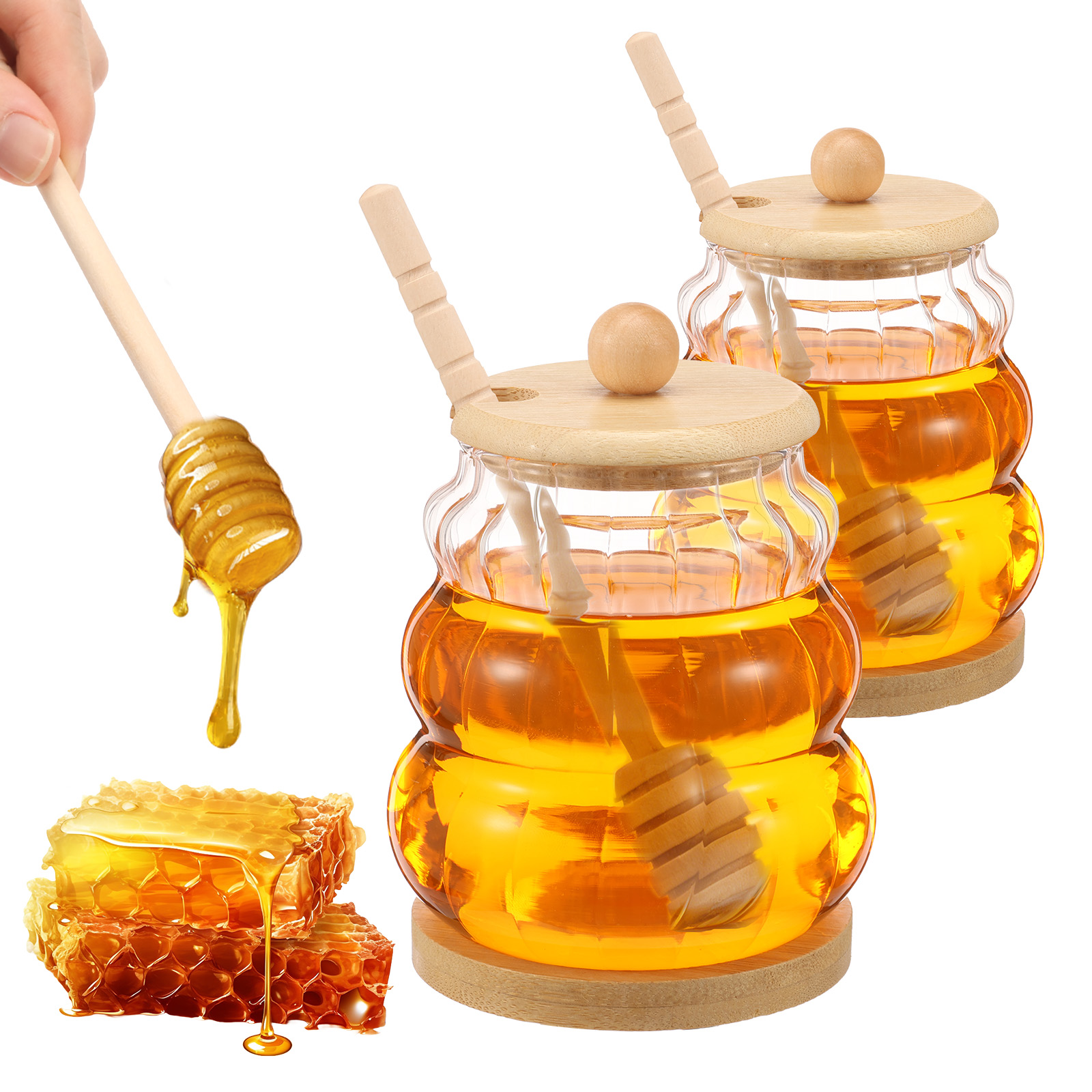 2Pcs Glass Honey Jar with Dipp – Food Storage Lidl recenzja i cena