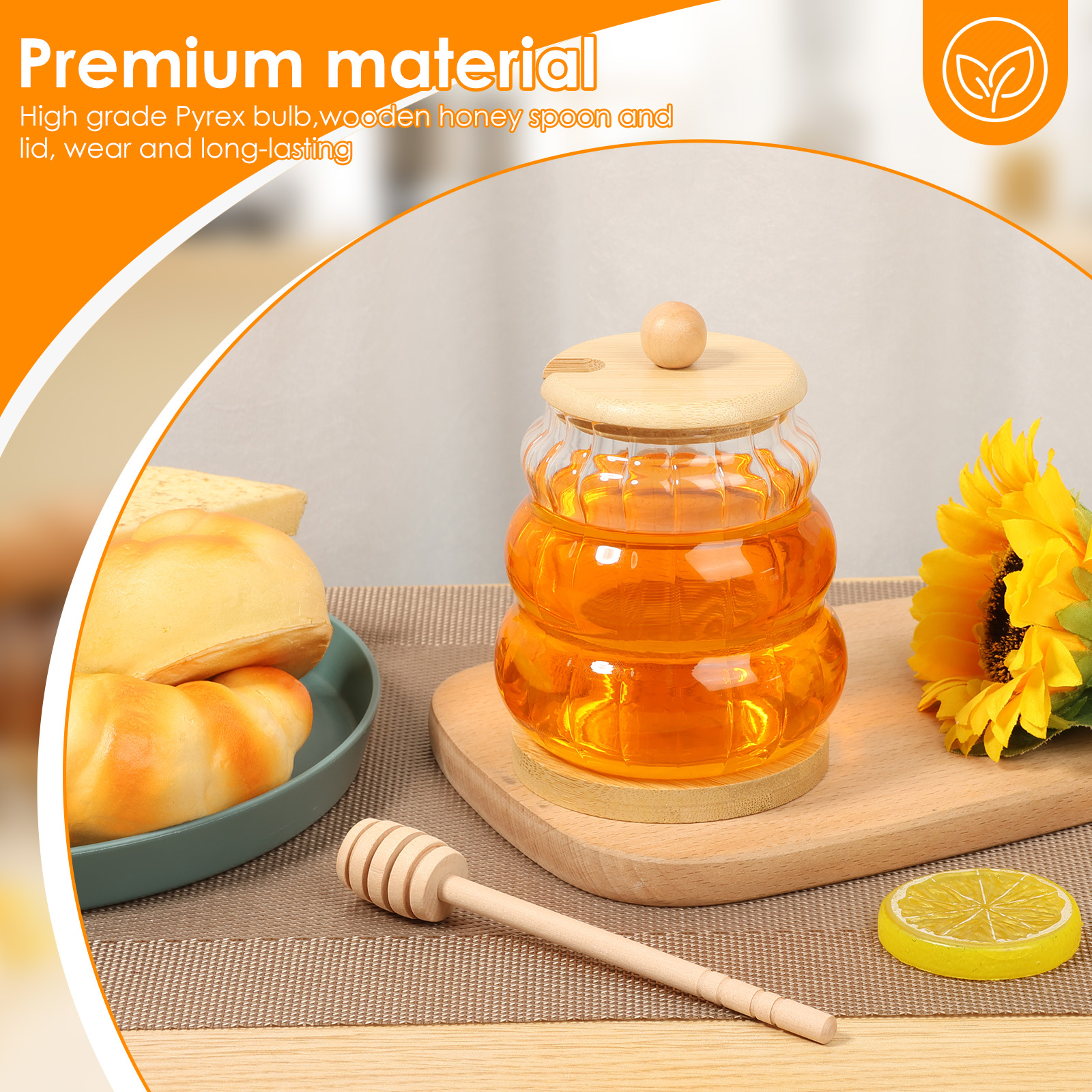 2Pcs Glass Honey Jar with Dipp – Food Storage Lidl recenzja i cena