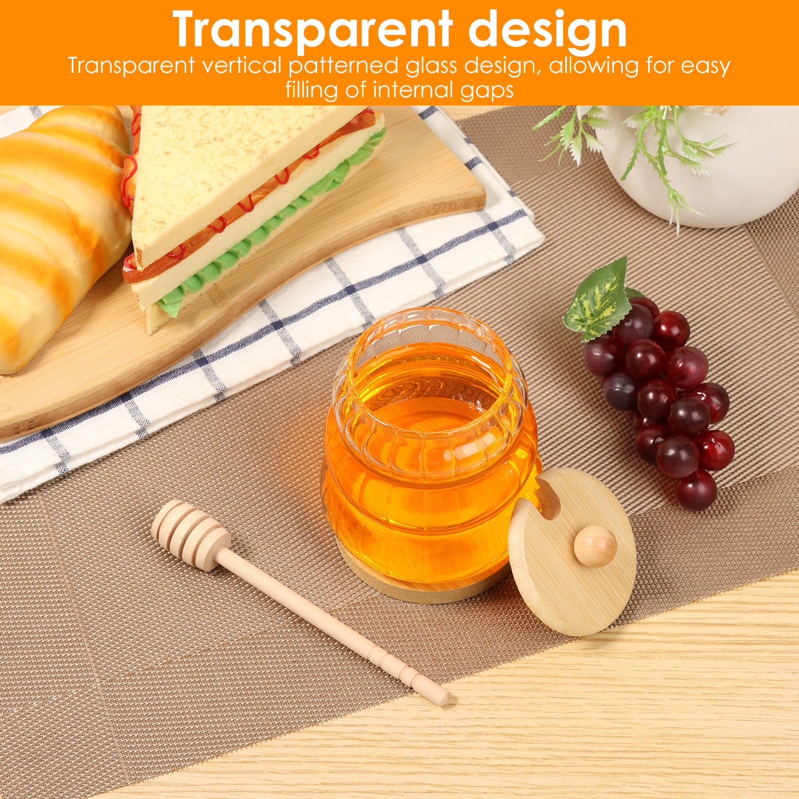 2Pcs Glass Honey Jar with Dipp – Food Storage Lidl recenzja i cena