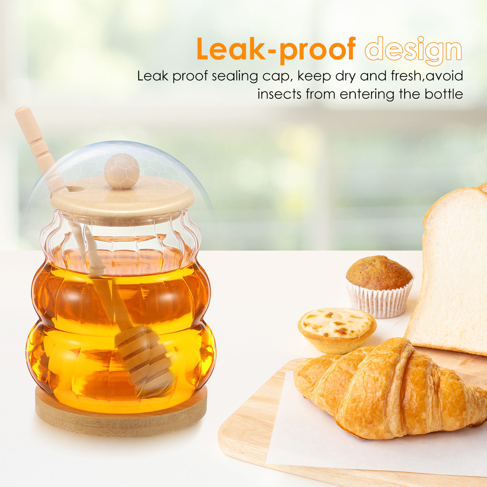 2Pcs Glass Honey Jar with Dipp – Food Storage Lidl recenzja i cena