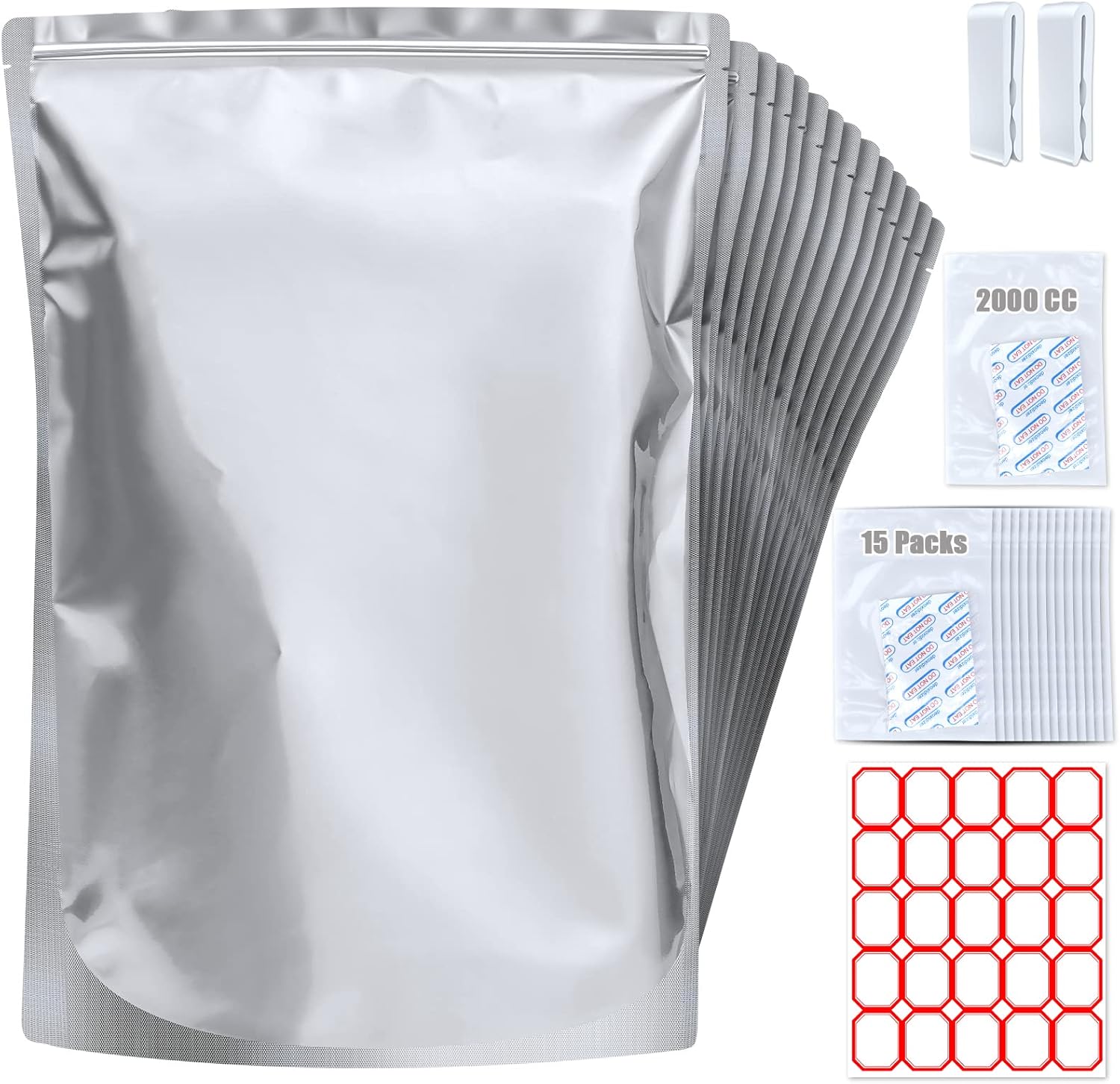 15 Pack 5 Gallon Mylar Bags wi – Food Storage Oxygen Absorbers recenzja i cena