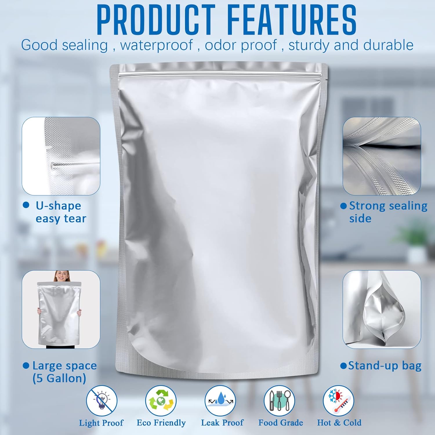 15 Pack 5 Gallon Mylar Bags wi – Food Storage Oxygen Absorbers recenzja i cena