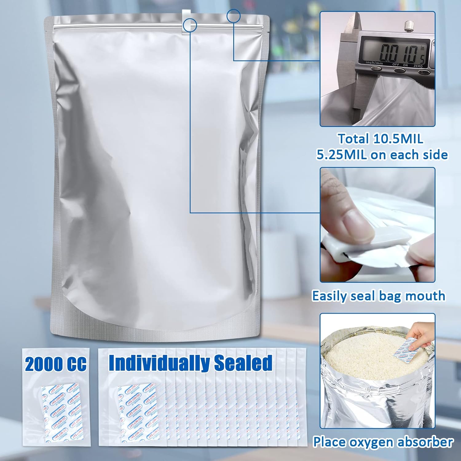 15 Pack 5 Gallon Mylar Bags wi – Food Storage Oxygen Absorbers recenzja i cena