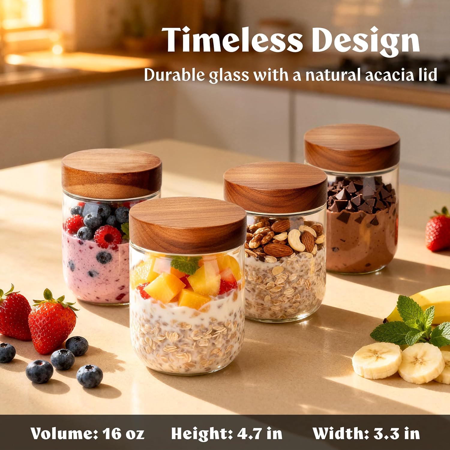 Overnight Oats Containers with – Food Storage Containers Glass recenzja i cena