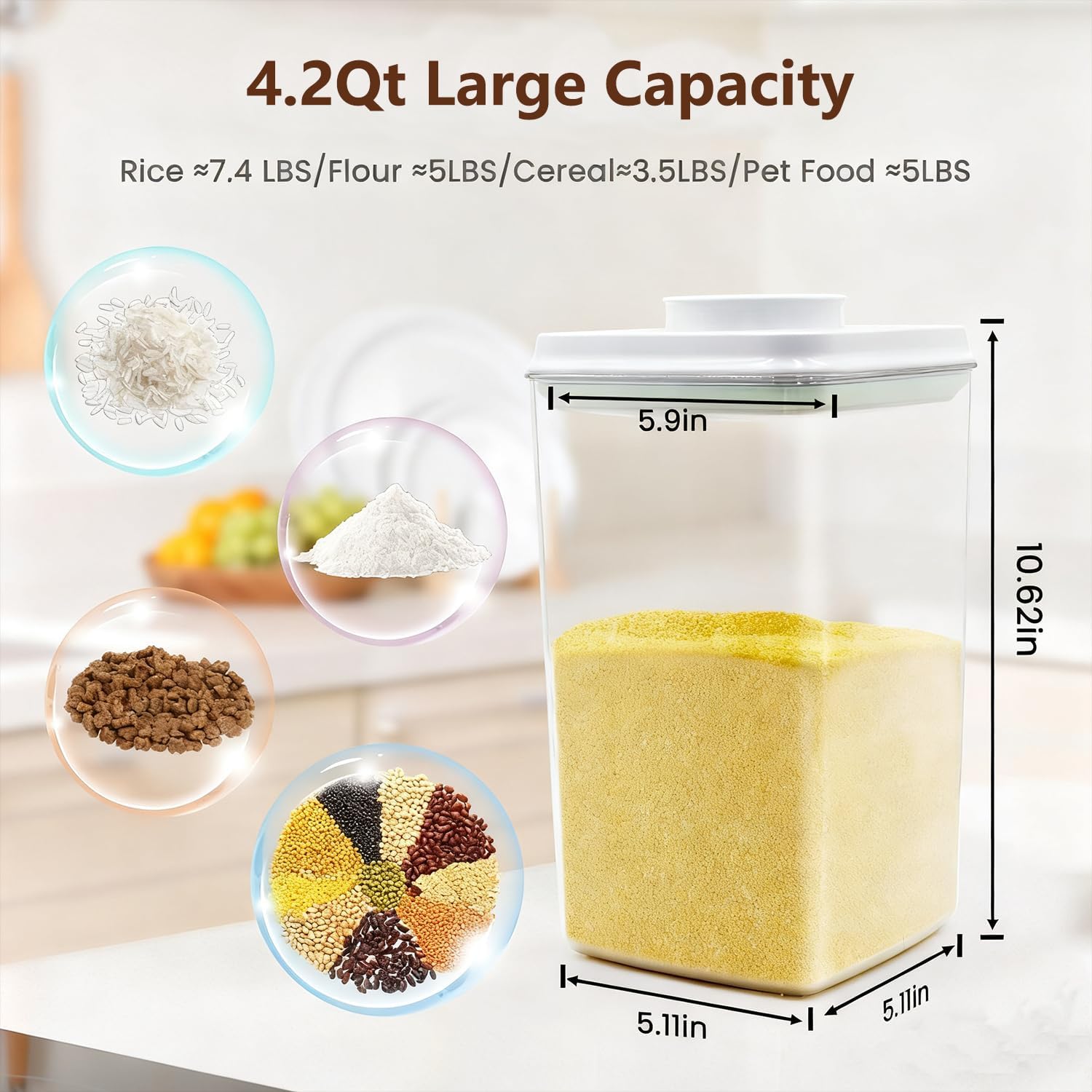 4 Pcs Large Pop Airtight Food  – Set Food Storage recenzja i cena