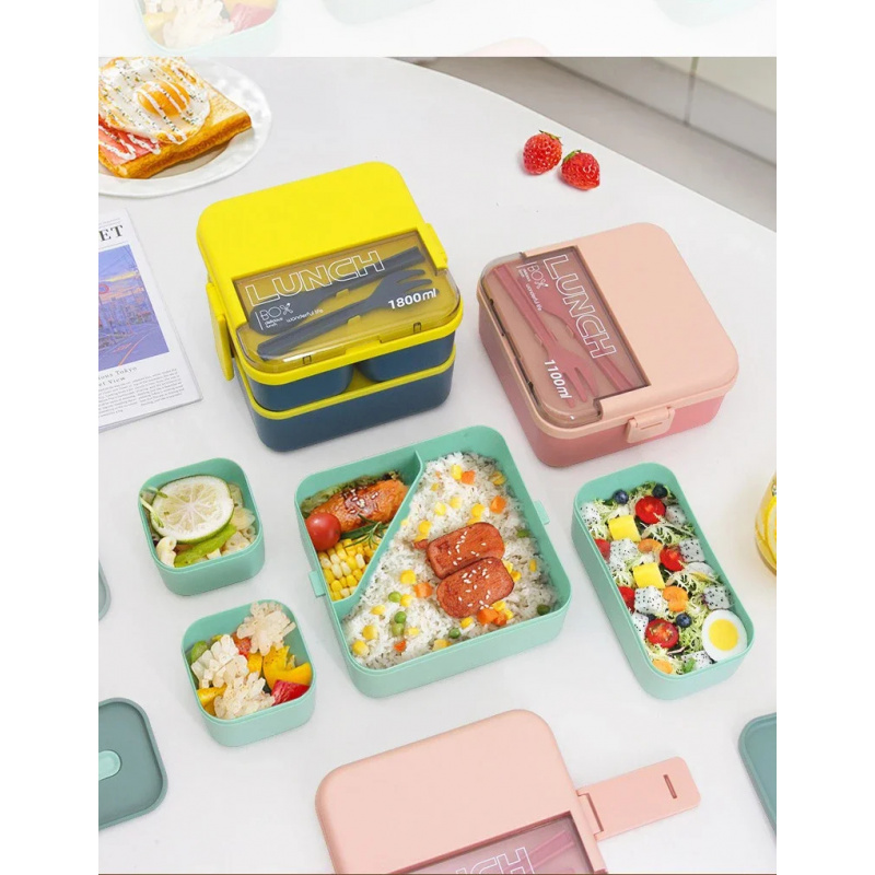 Portable Double Layer Lunch Bo – Food Storage With Scoop recenzja i cena