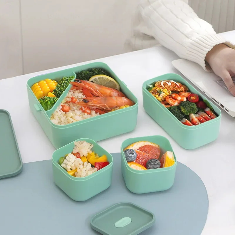 Portable Double Layer Lunch Bo – Food Storage With Scoop recenzja i cena