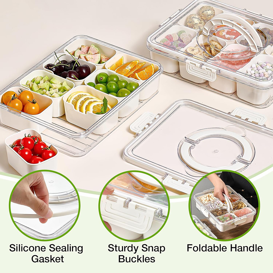 4/8Grid Snack Box Container Po – Food Storage Dividers recenzja i cena