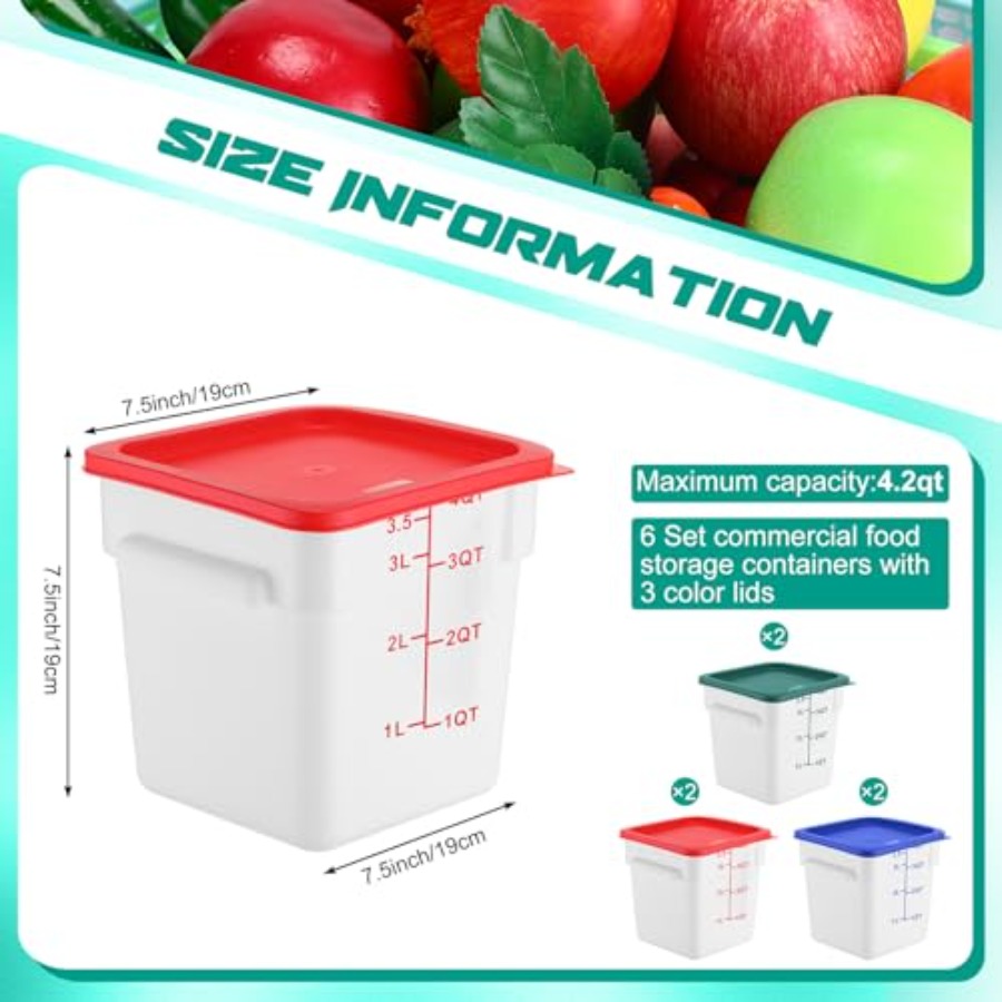 6 Pieces 4 Quart Commercial Fo – Food Storage Quart Containers recenzja i cena