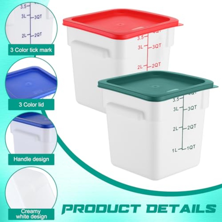 6 Pieces 4 Quart Commercial Fo – Food Storage Quart Containers recenzja i cena