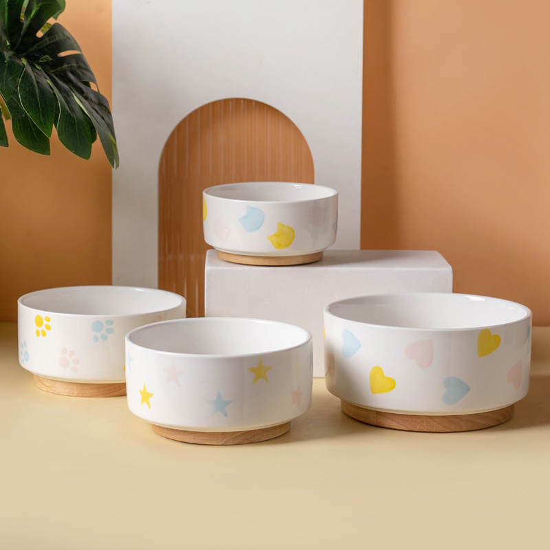 Ceramics Dog Bowl with Wood Ma – Food Storage Safety recenzja i cena