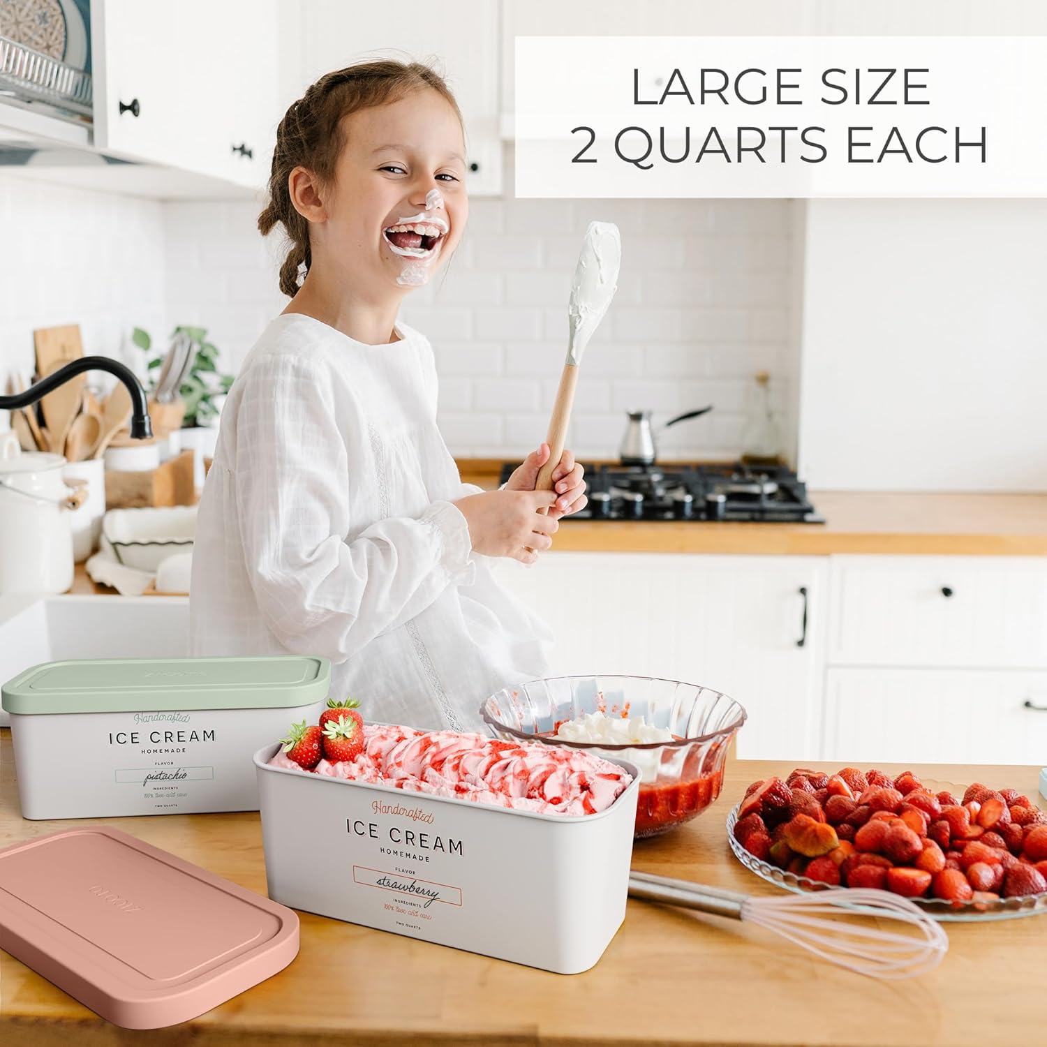 Set of 2 Reusable Ice Cream Tu – Food Storage Quart Containers recenzja i cena