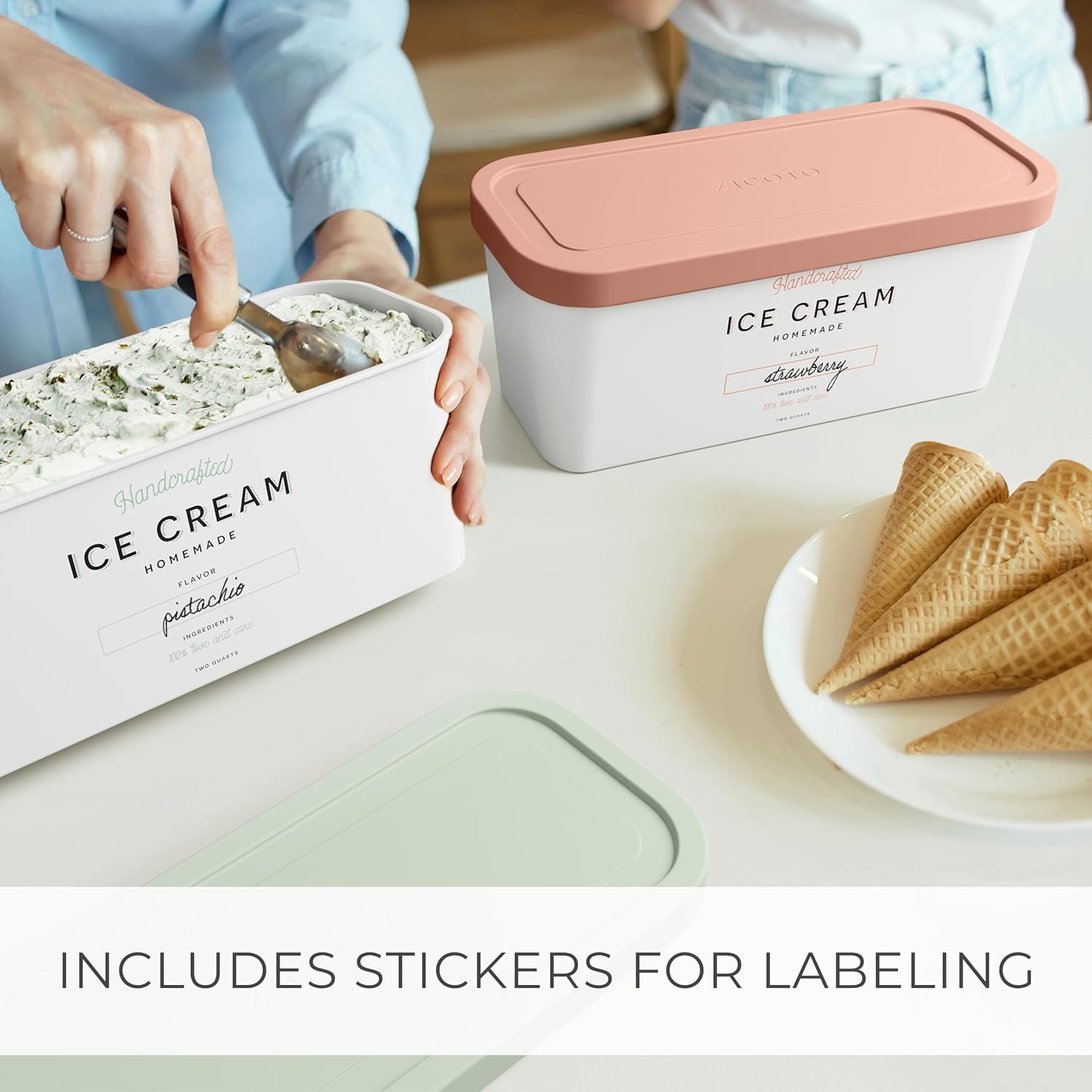 Set of 2 Reusable Ice Cream Tu – Food Storage Quart Containers recenzja i cena