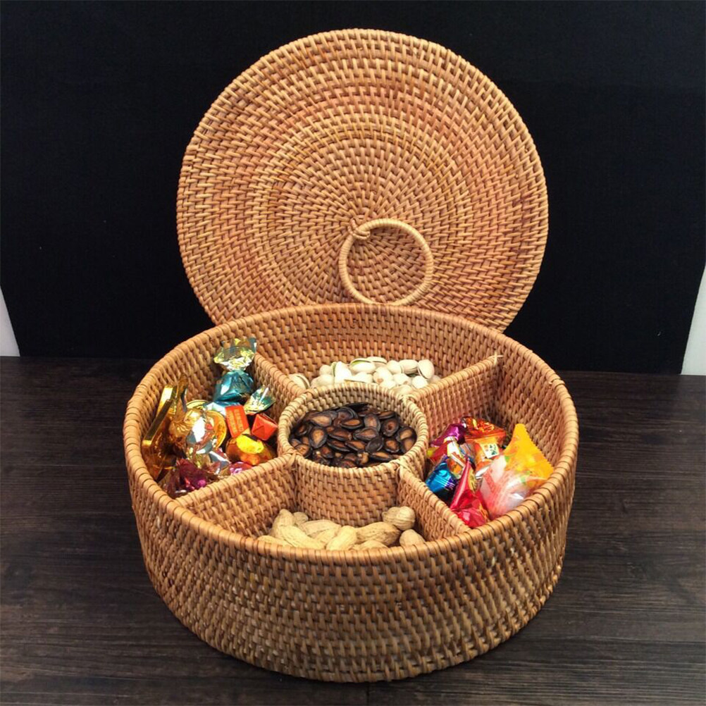1Pcs Round Handmade Rattan Fru – Food Storage Lidl recenzja i cena