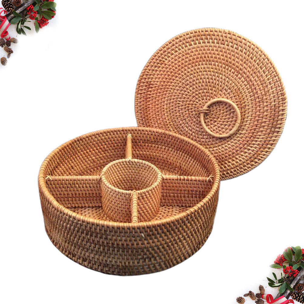 1Pcs Round Handmade Rattan Fru – Food Storage Lidl recenzja i cena