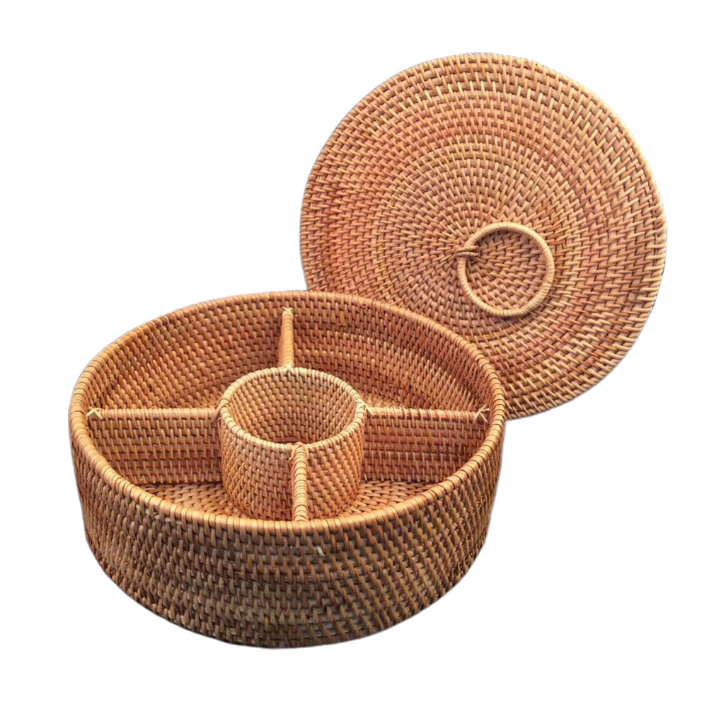 1Pcs Round Handmade Rattan Fru – Food Storage Lidl recenzja i cena