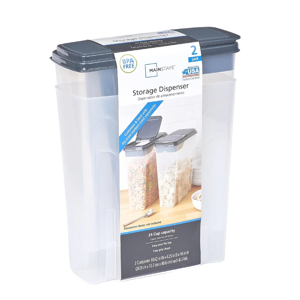 2-Pack Plastic Cereal Dispense – Food Storage Quart Containers recenzja i cena