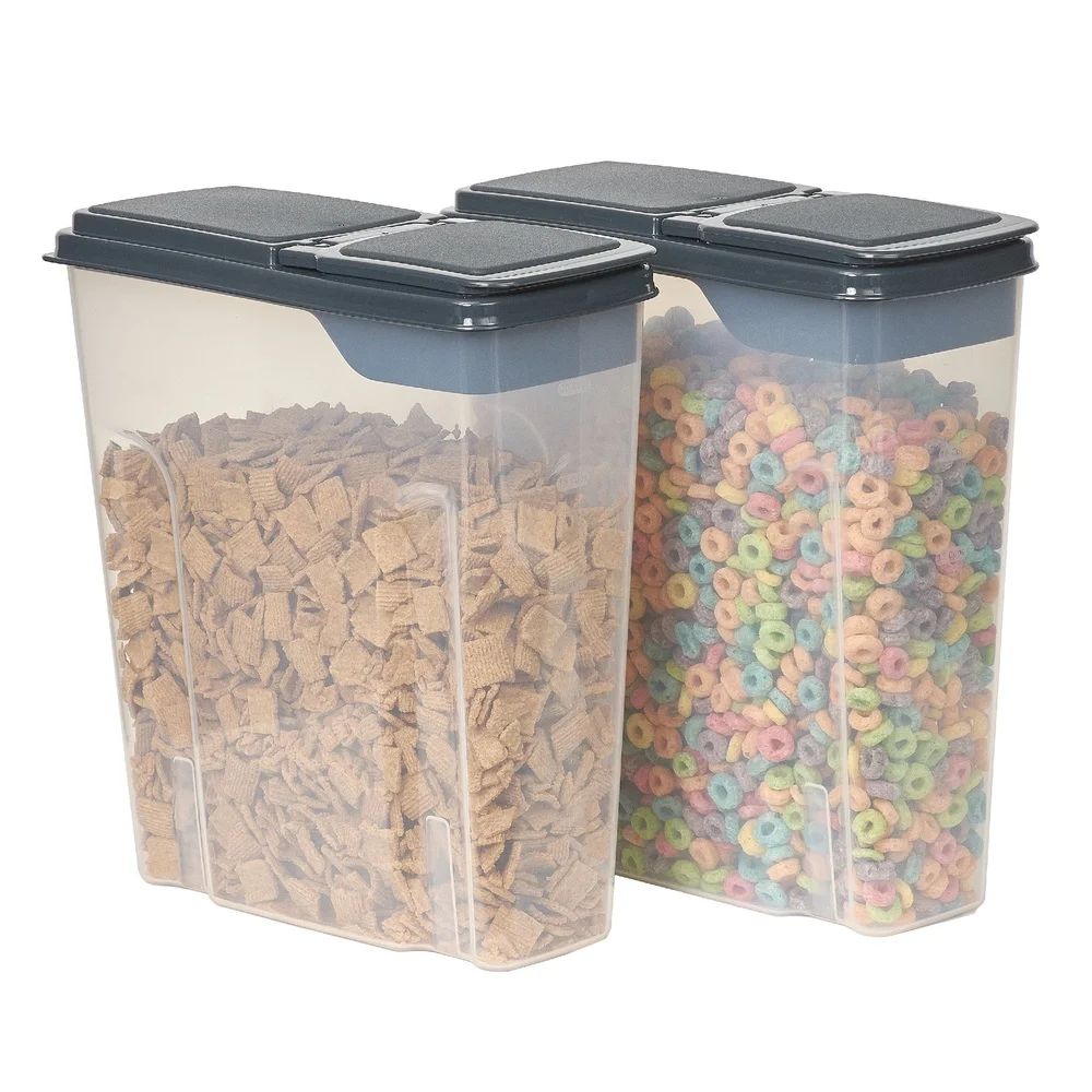 2-Pack Plastic Cereal Dispense – Food Storage Quart Containers recenzja i cena