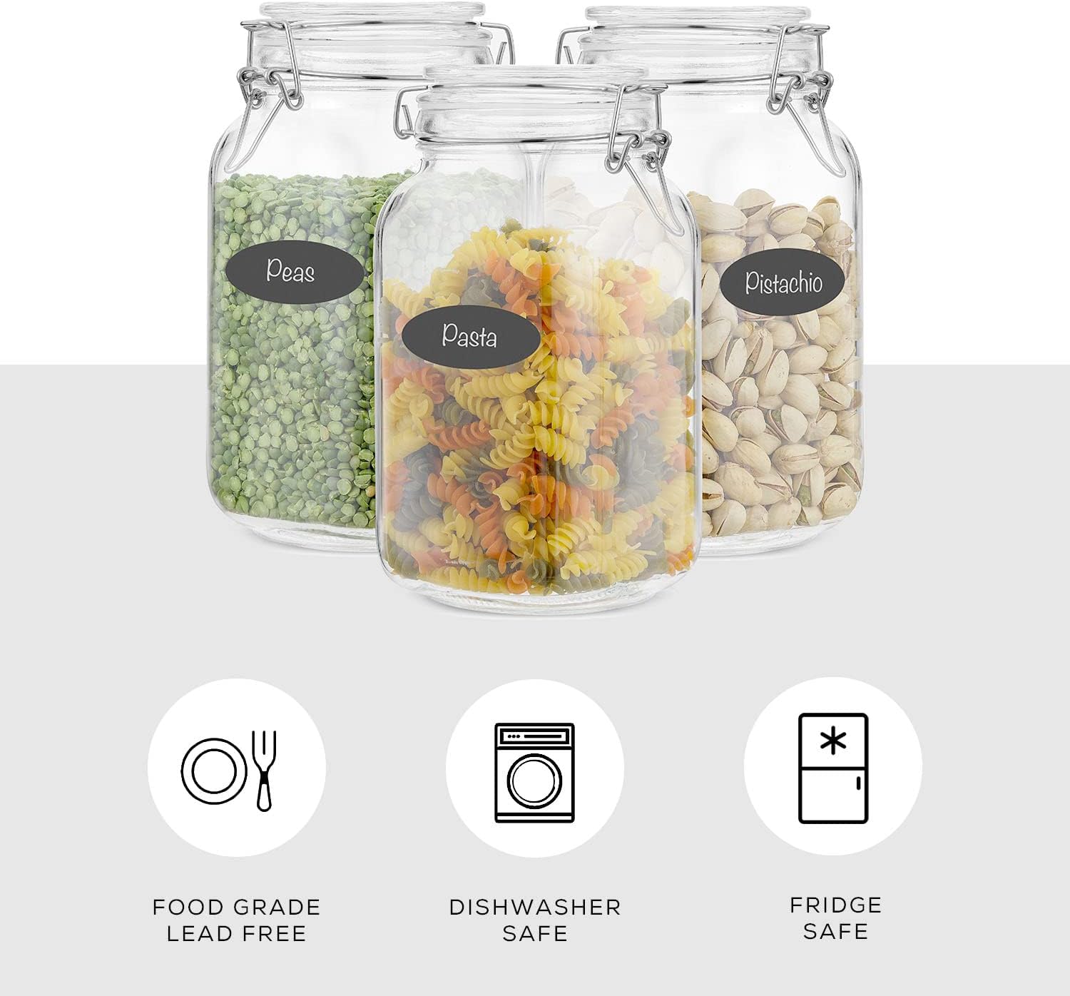 Airtight Glass Jars with Lids  – Food Storage Containers Glass recenzja i cena