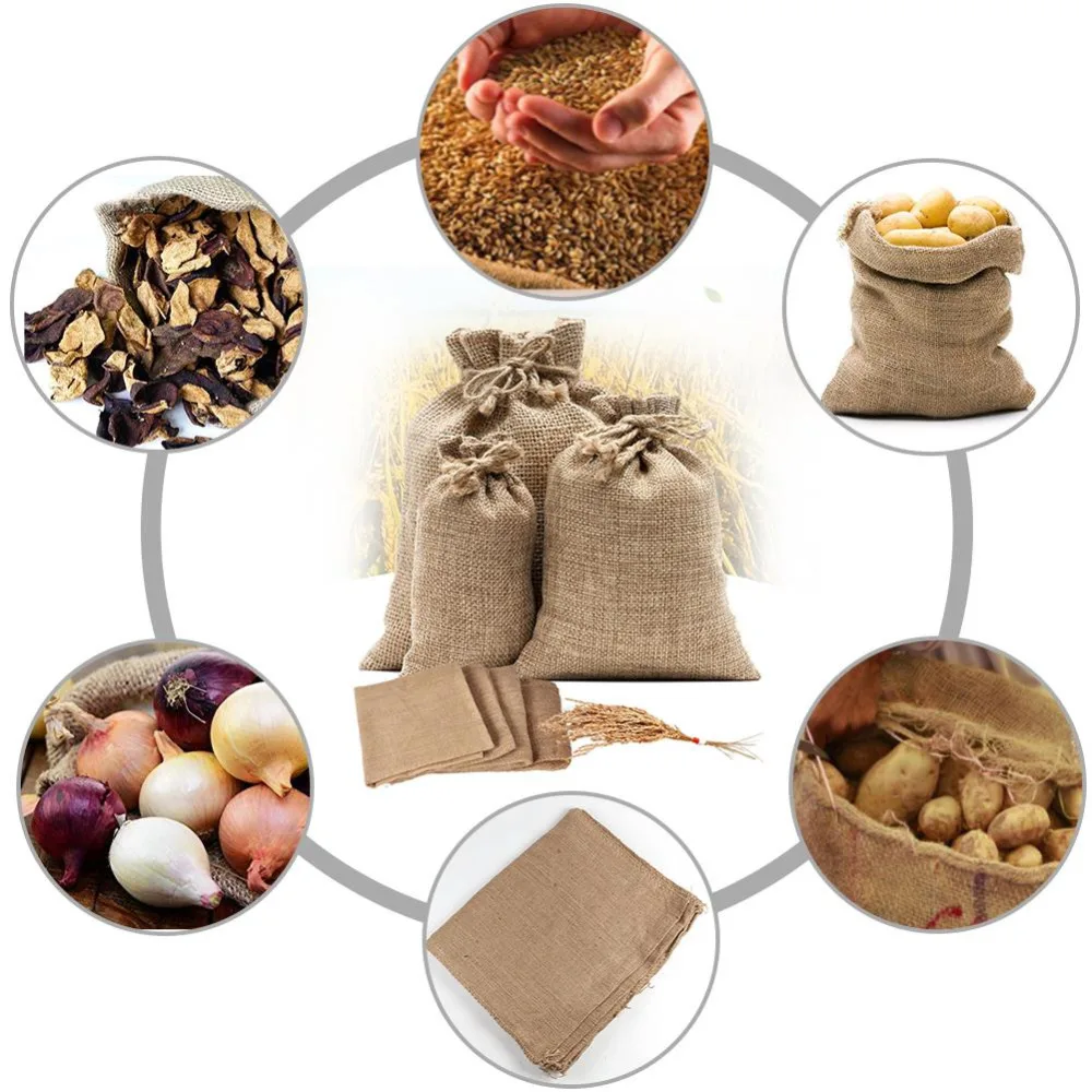 1PC Natural Jute Burlap Sacks  – Food Storage In Roots recenzja i cena