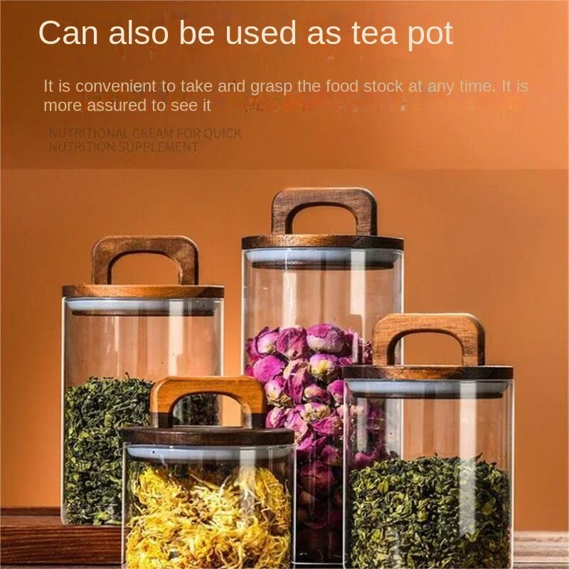 800-2100ml Wood Lid Glass Jar  – Food Storage Lidl recenzja i cena