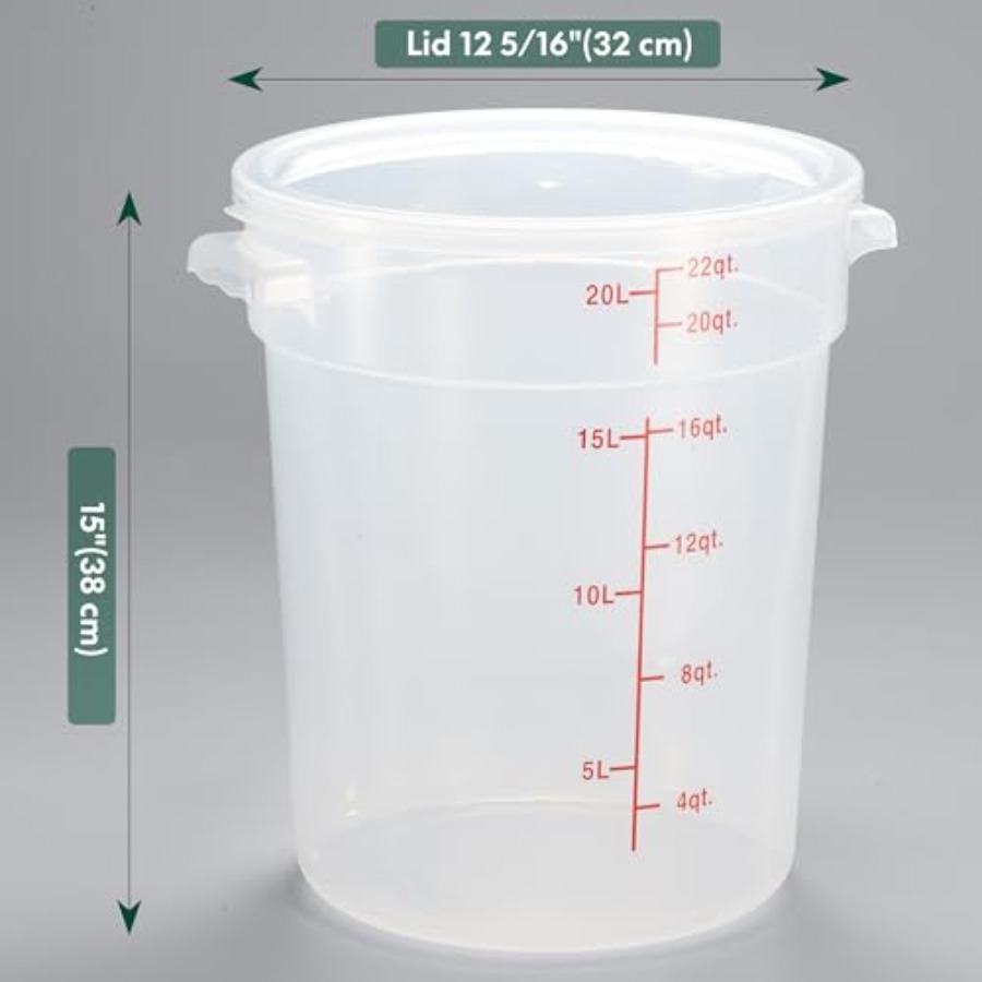 22 Quart Translucent Round Foo – Food Storage Quart Containers recenzja i cena