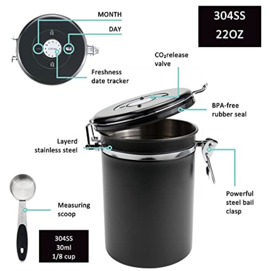 x 2pack 22oz Airtight Stainles – Food Storage With Scoop recenzja i cena