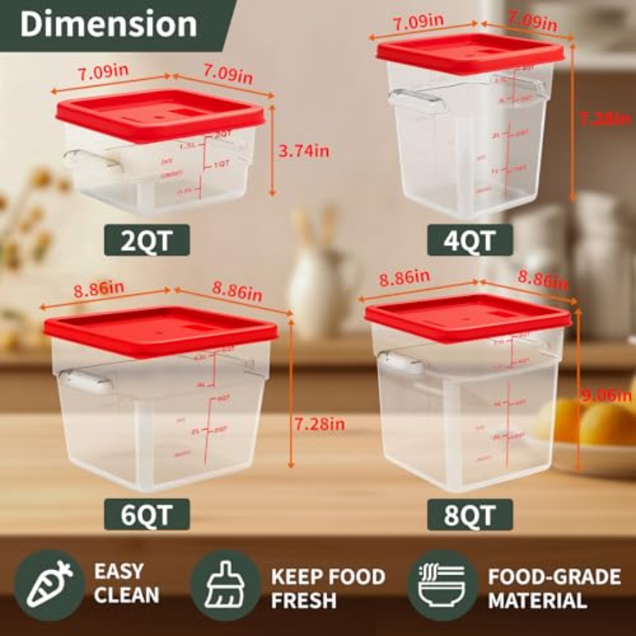 6 Quart Set of 4 Food Storage  – Food Storage Quart Containers recenzja i cena