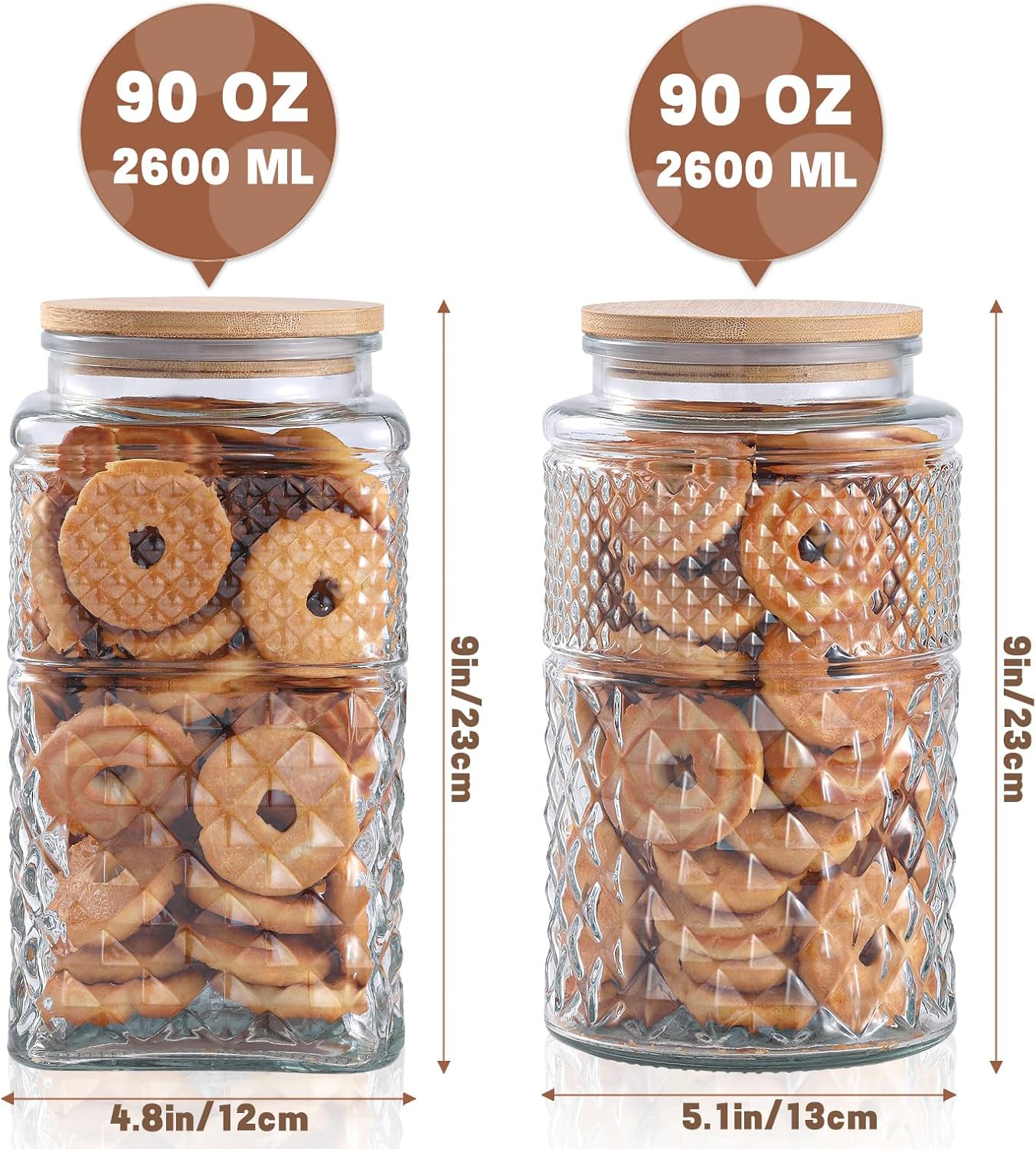 0.7Gallon/2600ml Glass Cookie  – Food Storage Containers Glass recenzja i cena