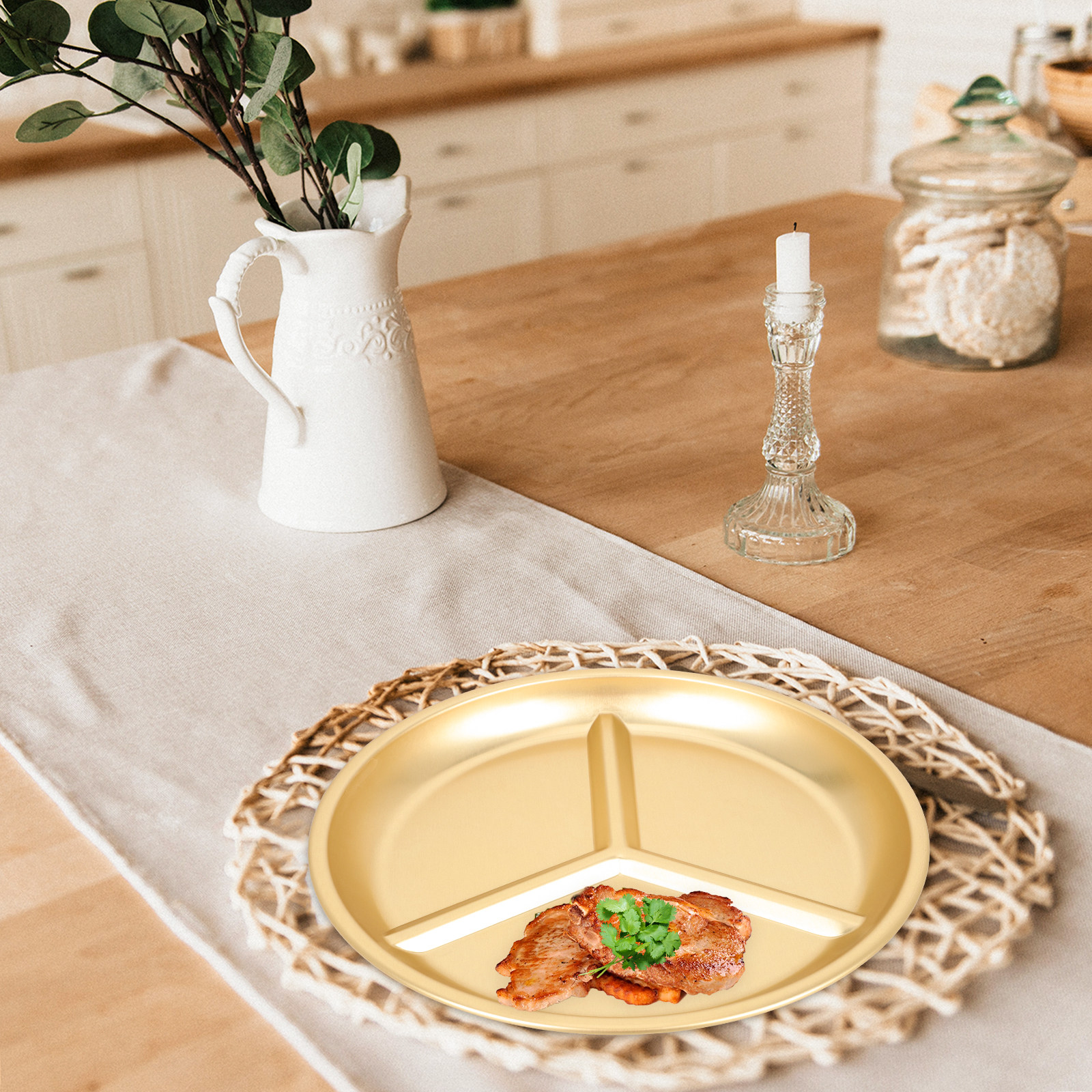 Yellow Aluminum Divided Plate  – Food Storage Dividers recenzja i cena