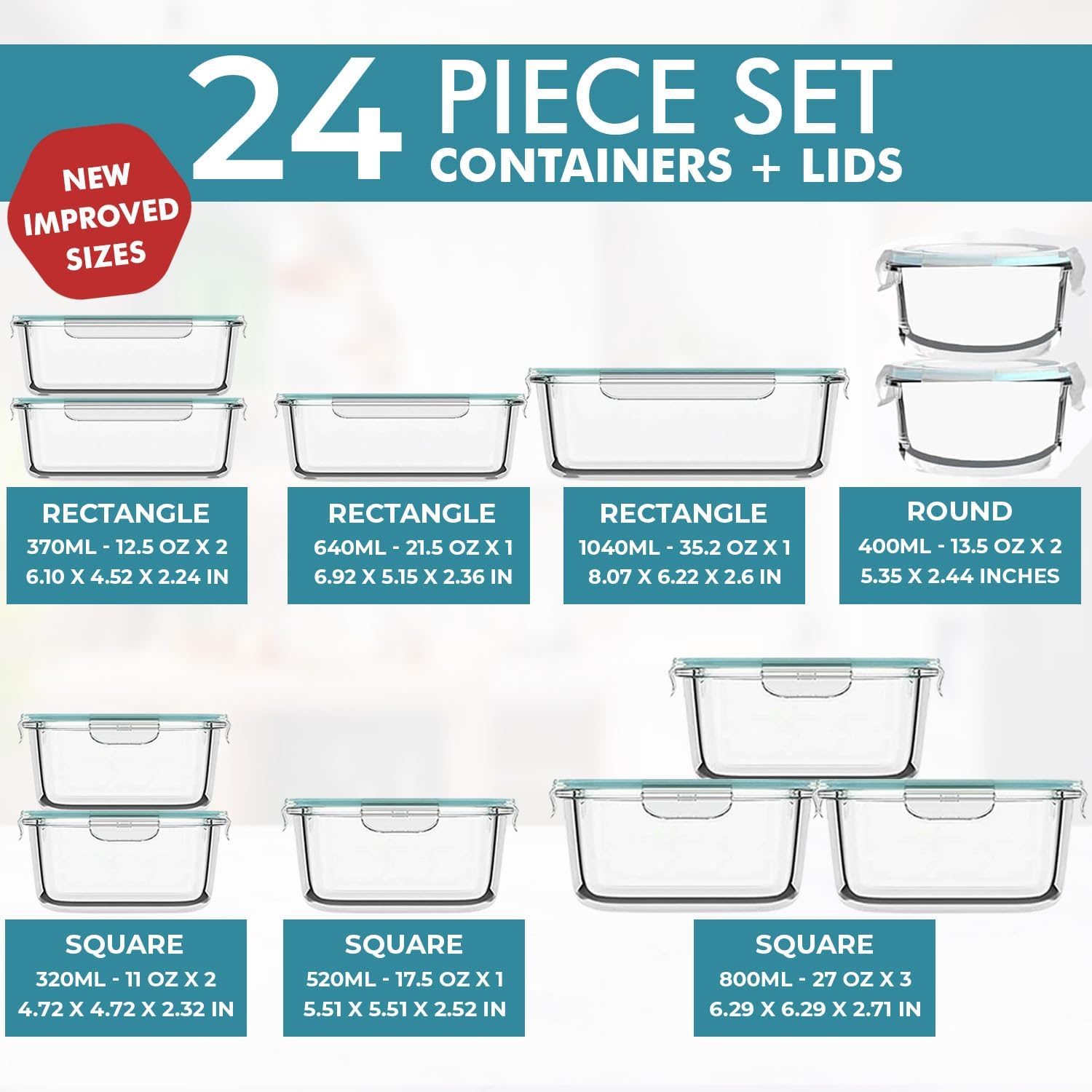 24 Pc Airtight Glass Food Stor – Food Storage Containers Glass recenzja i cena