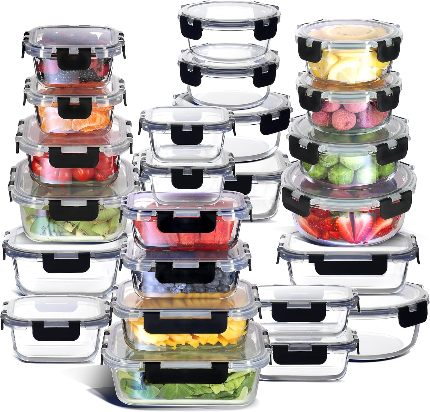 48-Piece Glass Food Storage Co – Food Storage Containers Glass recenzja i cena