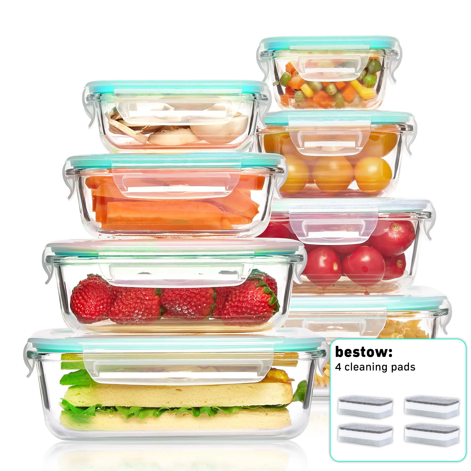 8-Pack Airtight Glass Food Sto – Food Storage Stackable Containers recenzja i cena