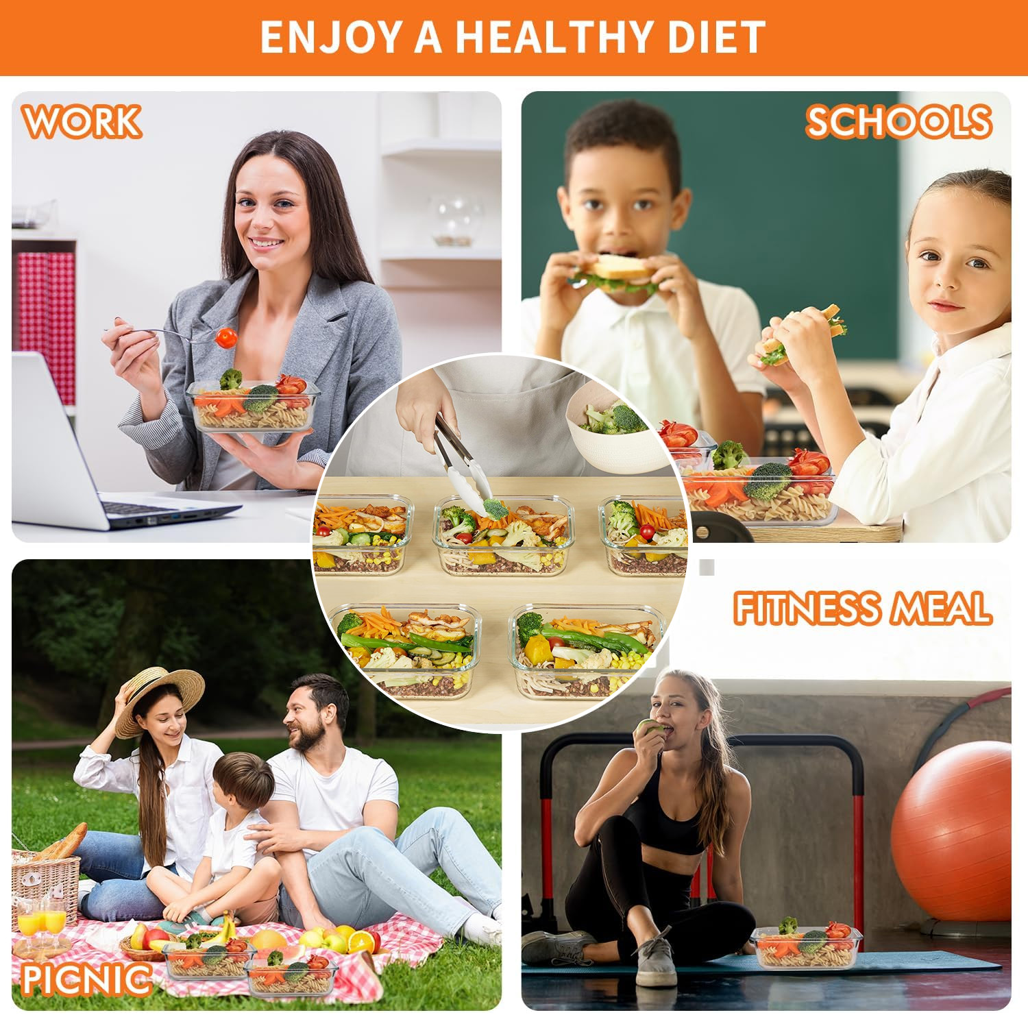 8-Pack Airtight Glass Food Sto – Food Storage Stackable Containers recenzja i cena