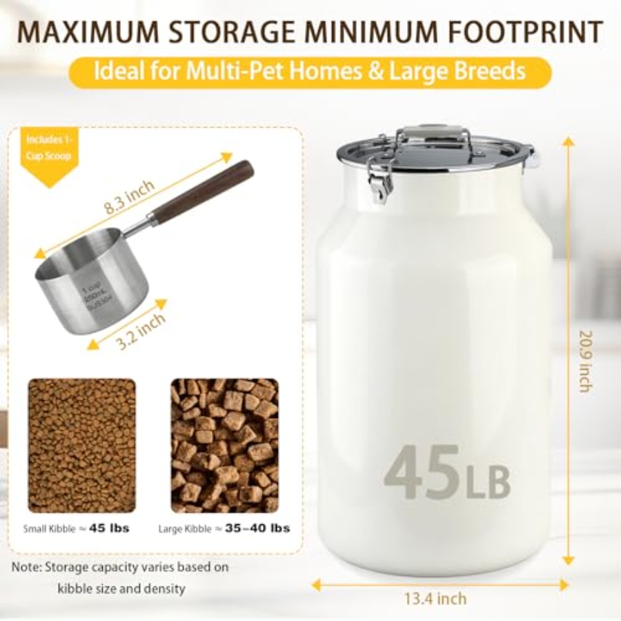 Pet food storage container for – Food Storage With Scoop recenzja i cena